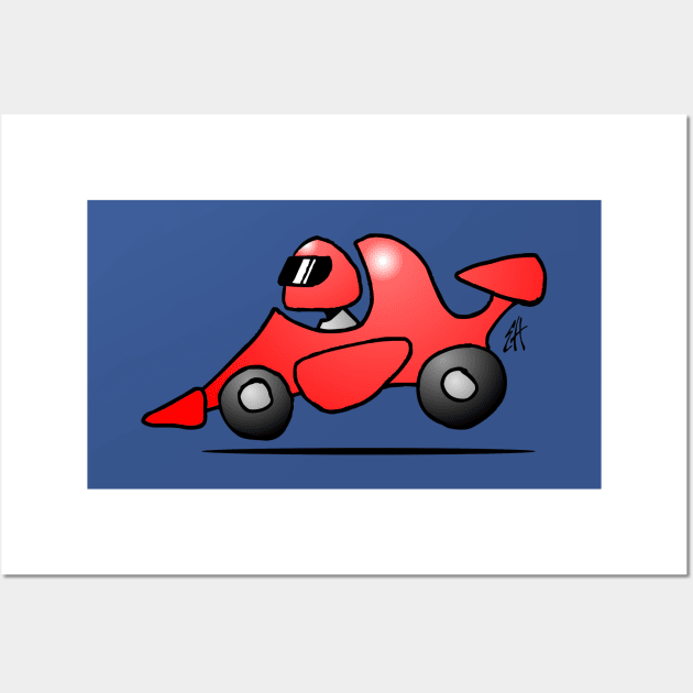 Red race car Wall Art by Cardvibes